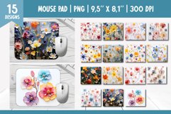 3d Flowers Mouse Pad Sublimation Design PNG Bundle Product Image 1