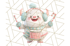 Kawaii Christmas Yeti PNG Clipart, Cute Bigfoot Holiday Art Product Image 4