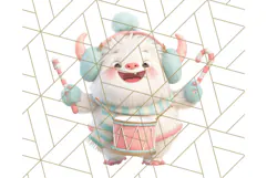 Kawaii Christmas Yeti PNG Clipart, Cute Bigfoot Holiday Art Product Image 4
