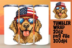 American Flag Dog Tumbler Wrap Sublimation Product Image 1