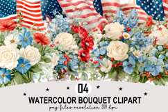 Whimsical Bouquet Clipart Watercolor Png Product Image 1