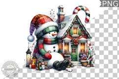 Christmas Snowman Sublimation - Clipart PNG Design Product Image 1