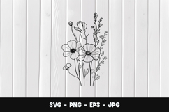 Wildflower Line Art SVG PNG Product Image 1