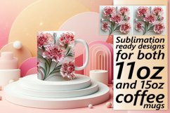 Delicate Flower 3D Mug Wrap Design 11oz 15oz Product Image 1