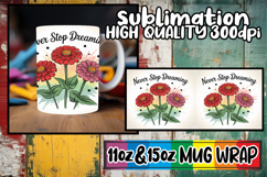 Happy whispers 11oz 15oz sublimation wrap, Flowers Quote Product Image 1