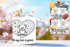 Artistic 15oz Mug Wrap Png Design , Valentines Day Product Image 1