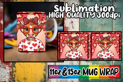 Cheerful journeys 11oz 15oz sublimation wrap, Cute Cow Product Image 1