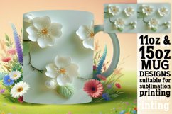 White Petal Radiance: Mug Wrap Sublimation Product Image 1