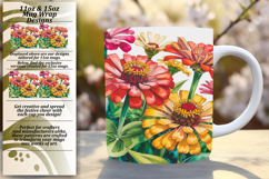 Floral 11oz Mug Wrap Png Template , Flowers Product Image 1