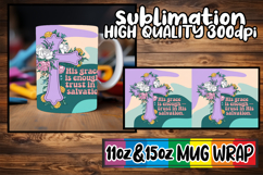 Blissful days 11oz 15oz mug wrap, Cross Product Image 1
