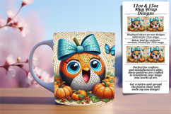 Vivid 15oz Mug Wrap Png Template , Cute Pumpkin Product Image 1