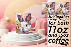 Vibrant Easter Bunny Mug Design: SWhimsical Watercolor Bunny Product Image 1