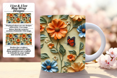VIVID 15oz Mug Wrap PNG Template , 3D Flower Product Image 1