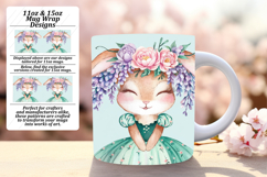 GLAMOROUS 15oz Mug Wrap PNG Design , Cute Bunny Product Image 1