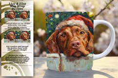 Festive Winter Mug Wrap Sublimation Peeking Dog Art 11oz Product Image 1