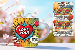 Gorgeous 15oz Mug Wrap Png Template , 3D Heart Product Image 1