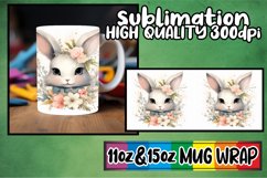 Bunny in Bloom Mug Sublimation Design Product Image 1