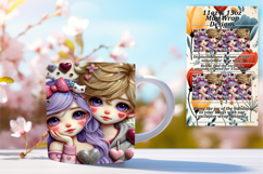 Vibrant 11oz Mug Wrap Png Template , 3D Characters Product Image 1