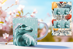Stylish 11oz Mug Wrap Png Artwork , Cute Dino Product Image 1