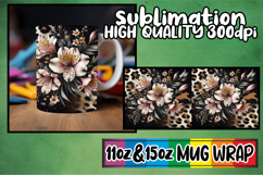 Happy hearts sublimation mug wrap, Leopard Prints Product Image 1