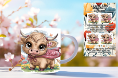 Luxurious 11oz Png Mug Wrap Template , Cute Cow Product Image 1