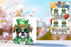 Happy 15oz Mug Wrap Png Template , St Patrick Product Image 1