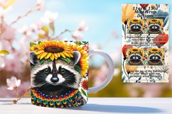 Raccoon &amp; Bloom Mug Wrap for 11oz/15oz Sublimation Product Image 1