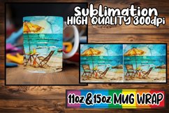Coastal Retreat Mug Wrap Sublimation, 11oz 15oz Product Image 1