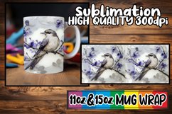 Whimsical views 11oz 15oz sublimation wrap, 3D Bird Product Image 1