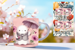 Gorgeous 15oz Mug Wrap Png Design , Cute Ghost Product Image 1