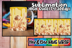 Loving memories sublimation mug wrap, 3D Flowers Product Image 1