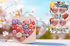 Enchanting 15oz Mug Wrap Png Template , Flowers Heart Product Image 1