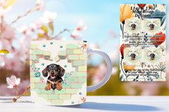 Graceful 11oz Mug Wrap Png Template , Cute Dog Product Image 1