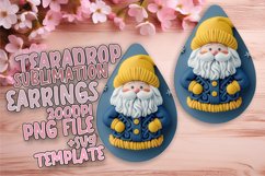 Keychain Teardrop Earrings Sublimation 3D Santa Claus Product Image 1