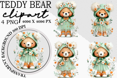 Whimsical Teddy Bear Clipart Watercolor Teddy Bear png Product Image 1