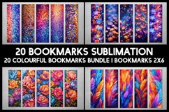 20 Rainbow Colourful Bookmarks I Bookmarks Sublimation Product Image 1
