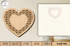 Rattan Heart Sign Laser Cut File | Door Hanger | Svg Product Image 2
