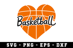 Basketball Heart Svg |Basketball SVG Cut files | Cricut Product Image 1