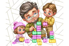 Father's Day Clipart PNG, Funny Dad Cartoon Clip Art Product Image 4