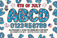 4th July Alphabet png clipart, independence letters doodle Product Image 1