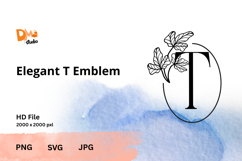 Elegant Emblem Monogram - Botanical Letter SVG | JPG | PNG Product Image 1