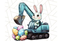 Pastel Easter Construction Clipart, Bunny Truck PNG Product Image 20