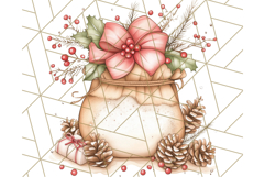 Christmas Cottagecore Kitchen Clipart PNG, Holiday Decor Product Image 4