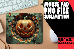 Cheerful Mouse Mat Sublimation Style, 3D Pumpkin Product Image 1