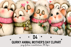 Quirky Animal Mother's Day PNG Watercolor png Product Image 1