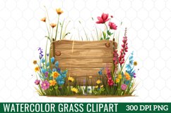 Watercolor Grass Clipart Product Image 1
