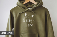 Olive Hoodie psd jpeg mockup Product Image 1