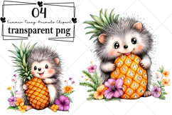 Summer Funny Animals Clipart Watercolor PNG Product Image 1