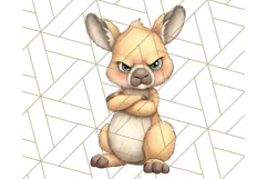 Adorable Angry Animals Clipart PNG, Cute Moody Faces Png Product Image 4