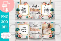 Mom Photo Mug Wrap PNG for sublimation, Mother's day mug PNG Product Image 5
